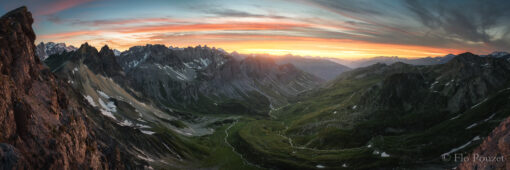 Panorama du soir dans les Cerces